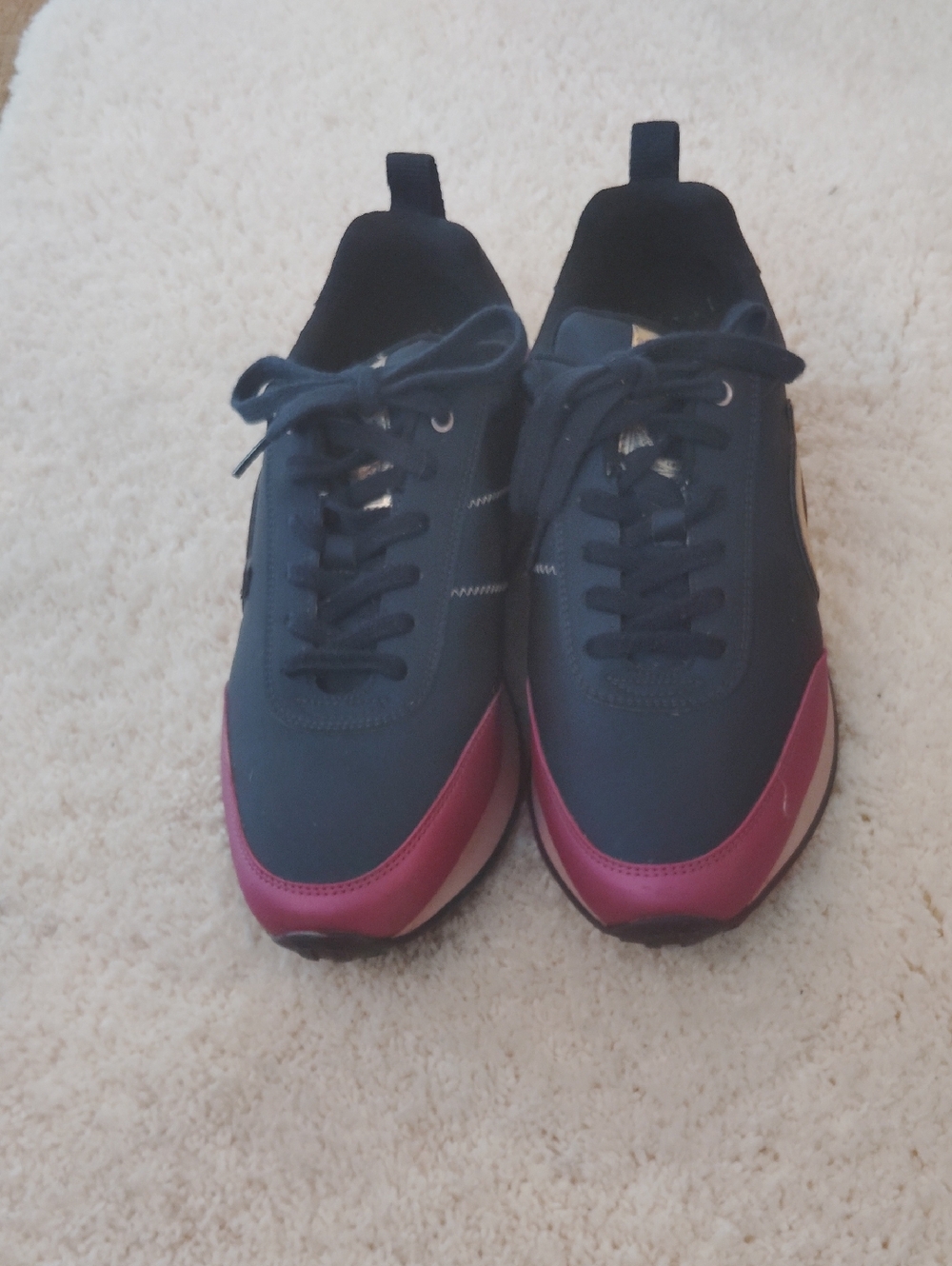 Nicki Minaj Black and Magenta Athletic Sneakers